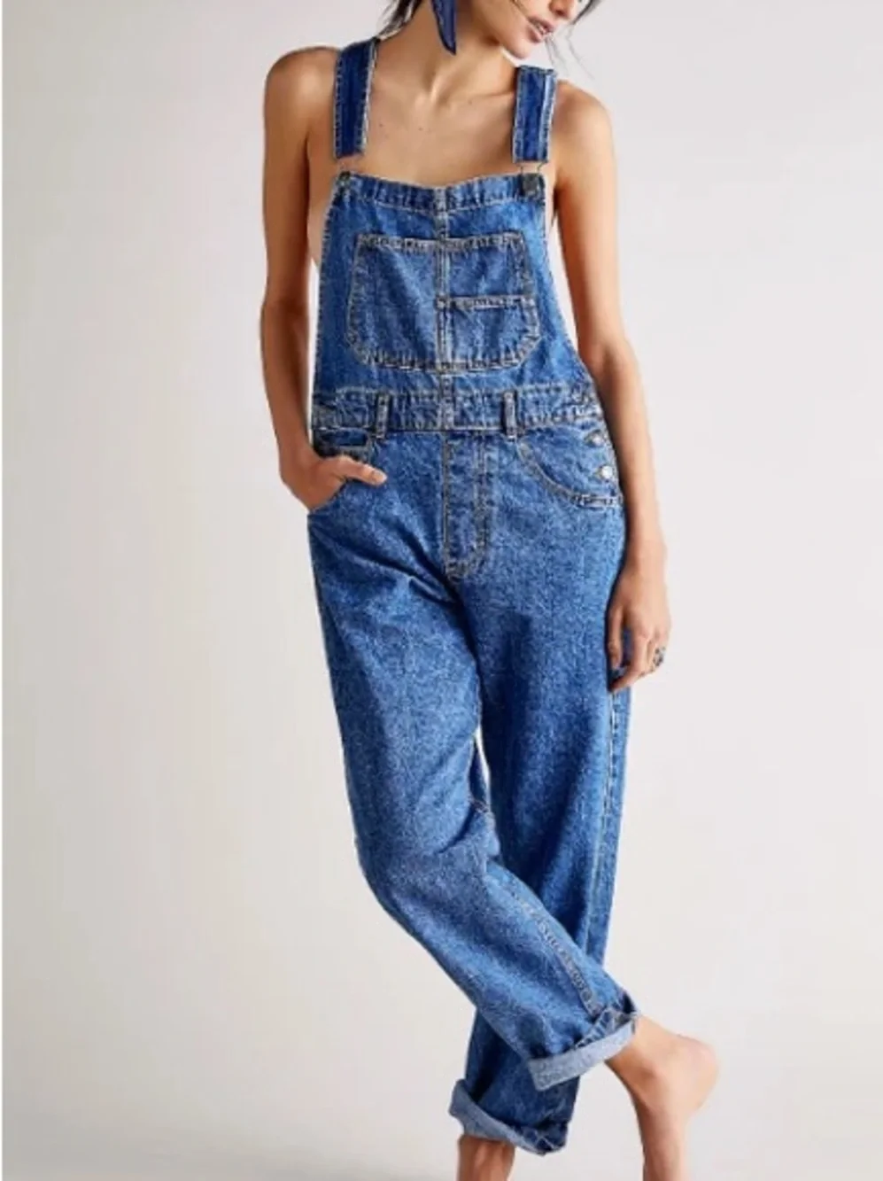 Free People We The Free Ziggy Denim Overalls Size Small NWOT
